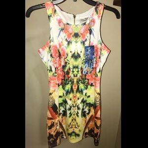 SOLD!   Young ThreadsCream Floral Combo BodyCon Mini NWT
